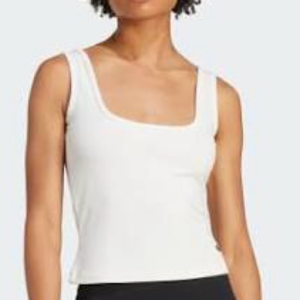 NWT! ADIDAS Originals Premium Essentials White Cropped Tank Sz Small